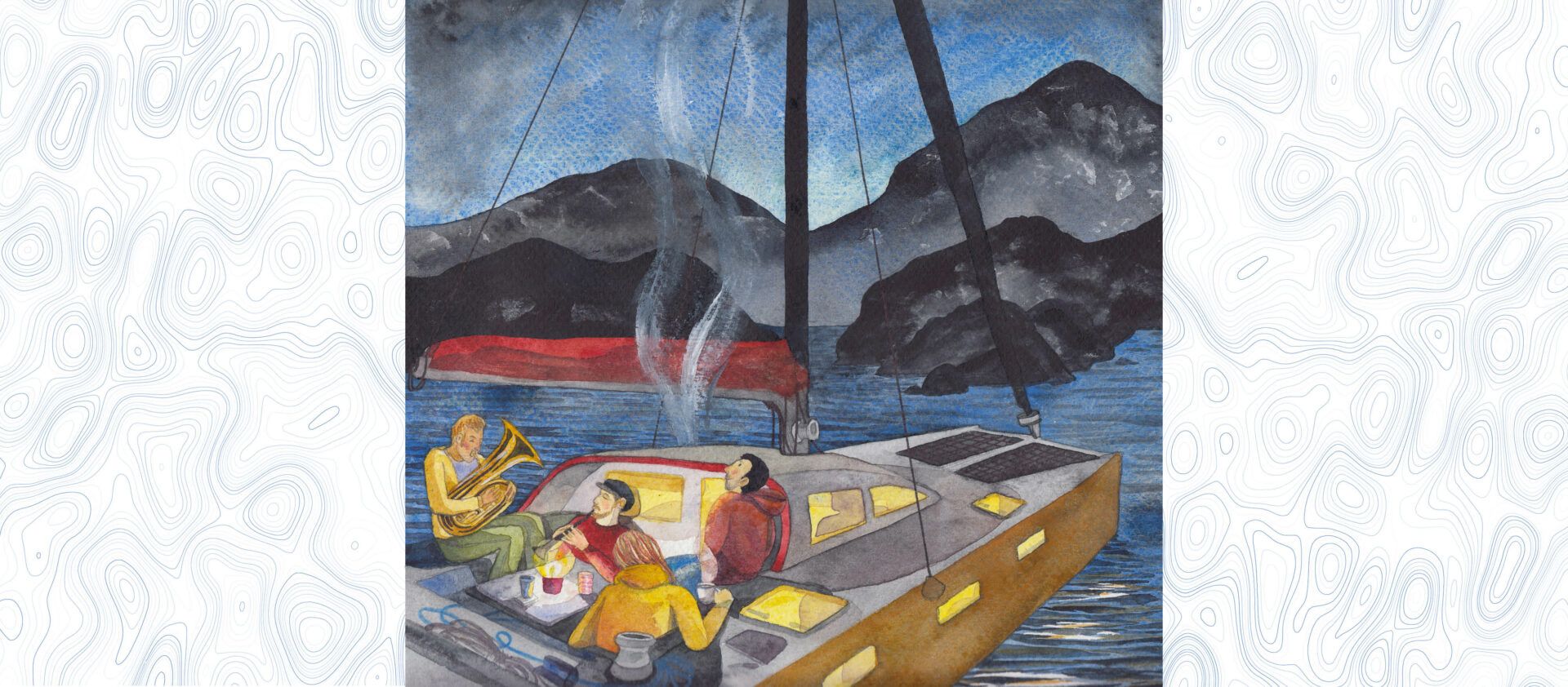 Peinture de Soizic Séon d'un voyage en bateau
