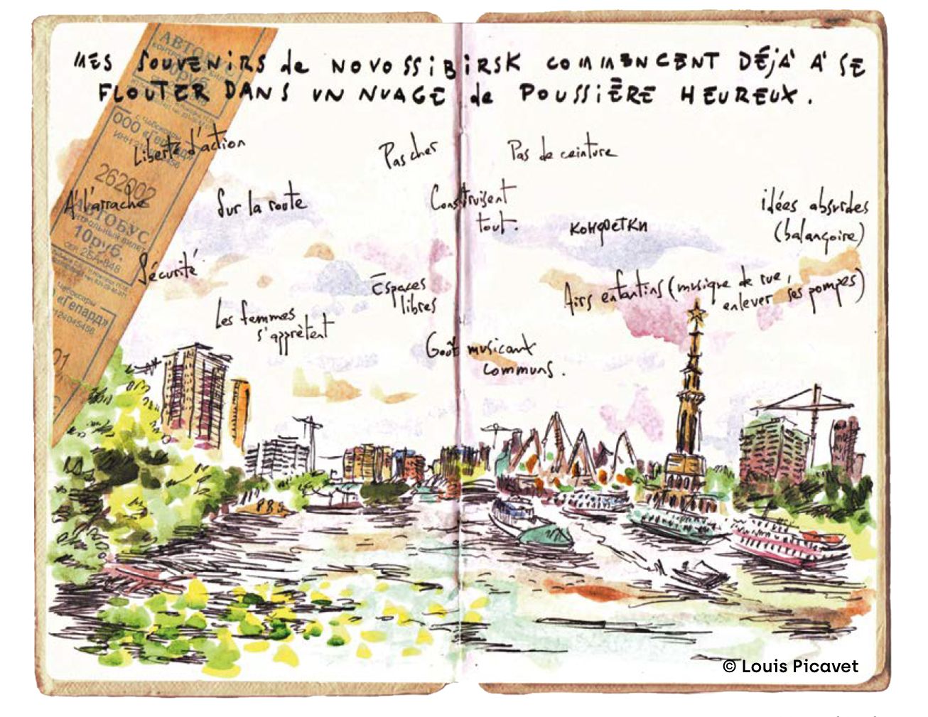 carnet de croquis, Voyage Autour du Monde