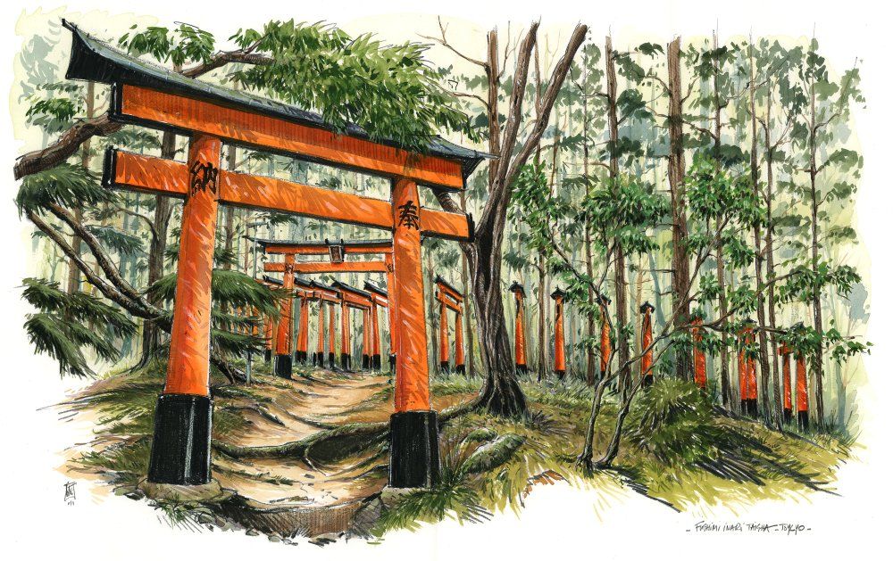 Allee torii Fushimi Kyoto Carnet de voyage Japon